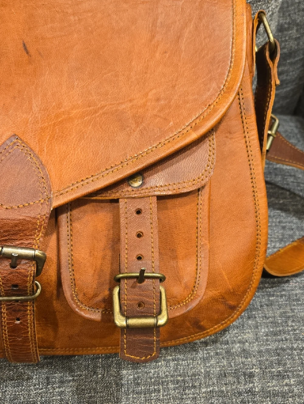 Komal's Passion Distressed Leather Messenger Bag